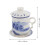 2026 Ceramic Tea Cup Chinese Style Daily Drinking Blue Color Tea Leaf Filtering 1 Set 2