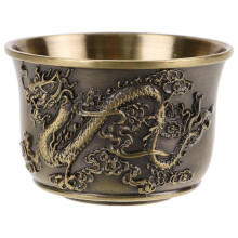 Boîte à thé en alliage de zinc, motif dragon antique, lot de 10, idéale pour les amateurs de thé et les employés de bureau.