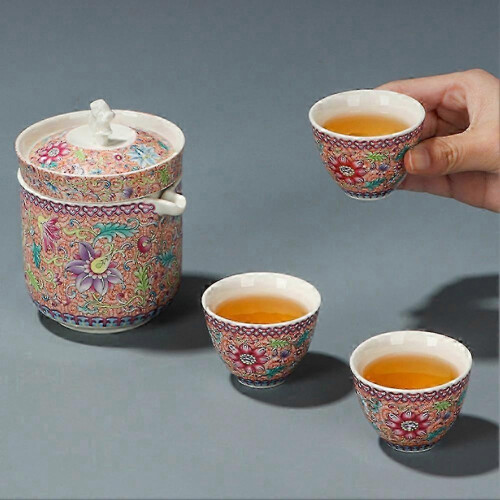 2026 Set High-End Travel Tea Set, Quick Guest Cup One Pot,Three Cups, Tea Cup Tea Set, Tea Maker 2