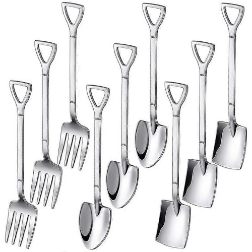 2026 9 Pieces Shovel Spoon Fork Shovel Coffee Spoon Shovel Handle Spoon 1