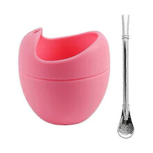 2026 1 Set Tasse à maté réutilisable avec filtre en silicone, paille en acier inoxydable, boisson 2026