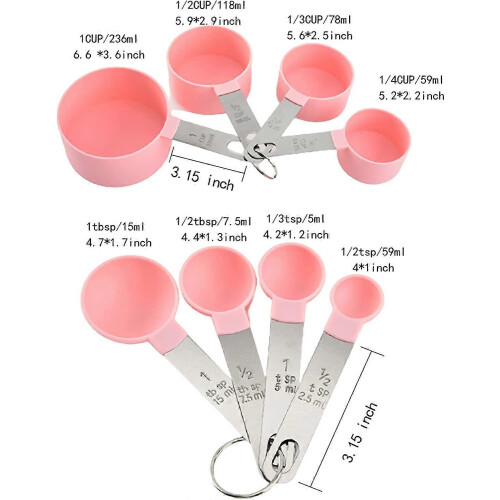 2026 Measuring Cups Spoons Set, Measuring Cups Measuring Spoons Stackable Stainless Steel Handle 1