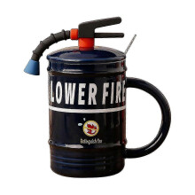 Keramikbecher mit Feuerlöscher-Motiv (2026) – Design mit Feuerwehrausrüstung, witziges Geschenk für Büro oder Zuhause