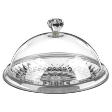 2026 1 set of Plastic Cover Tray Smooth Cake Serving Tray Western Food Round Plate