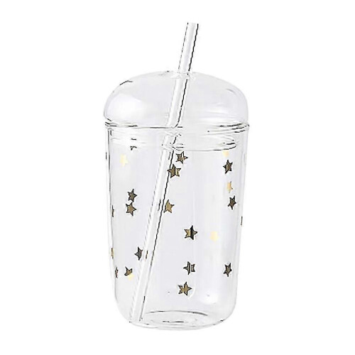 2026 Glass Straw Cup, Large Capacity Beverage Cup for Home