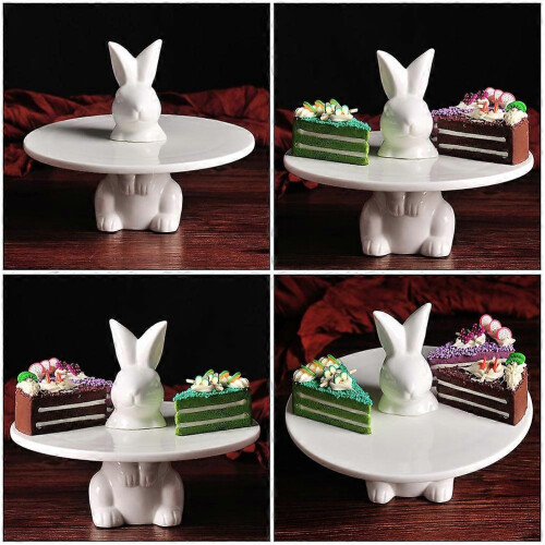 2026 Ceramics Cake Tray for Dessert Storage 1Pcs White Elegant Cupcake Display Stand 2