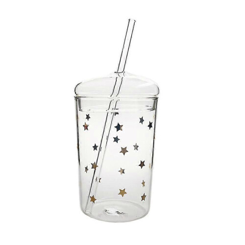 2026 Glass Straw Cup, Large Capacity Beverage Cup for Home 1