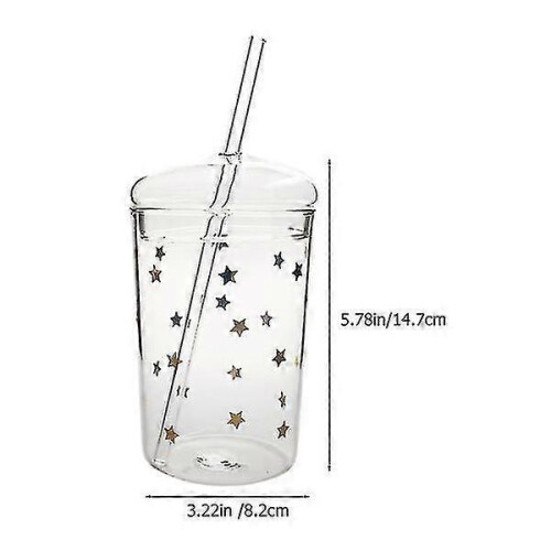 2026 Glass Straw Cup, Large Capacity Beverage Cup for Home 2