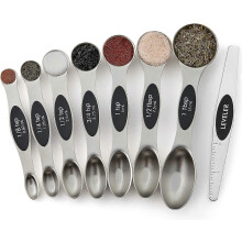 Ensemble de 8 cuillères doseuses magnétiques 2026, double face, en acier inoxydable, compatibles avec les pots à épices.
