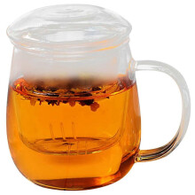 2026 Glas-Teetasse, transparent, mit Filter, 4er-Set, 13,3 x 13,2 cm