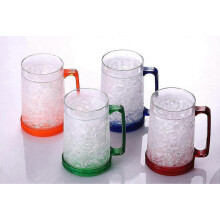 2026 Doppelwandige Gel-Eisbecher, 4er-Set (473 ml), blau, rot, orange, grün – transparent isoliert