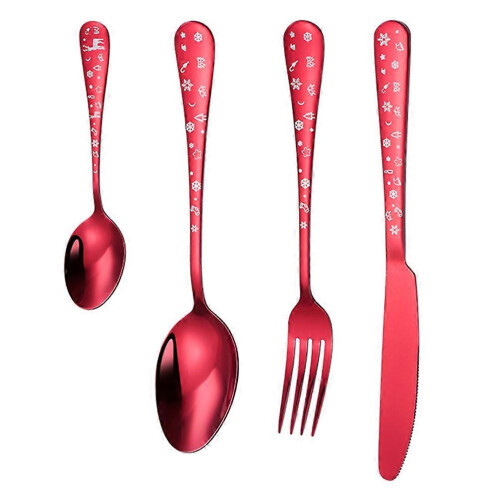 Service de table en acier inoxydable sur le thème de Noël 2026 (1 ensemble)
