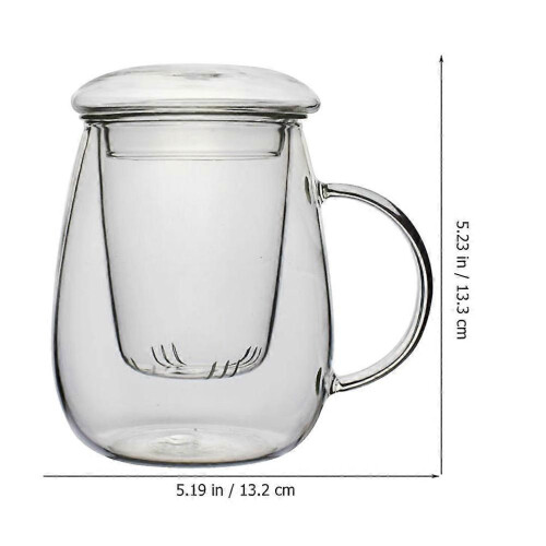 2026 Glas-Teetasse, transparent, mit Filter, 4er-Set, 13,3 x 13,2 cm 1