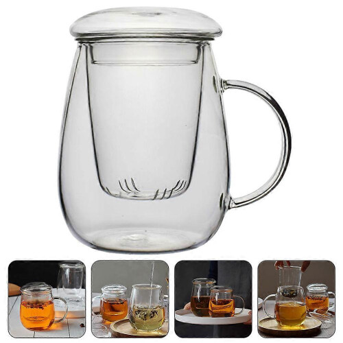 2026 Glas-Teetasse, transparent, mit Filter, 4er-Set, 13,3 x 13,2 cm 2