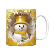 Tasses à café en céramique bonhomme de neige de Noël 2026, compatibles lave-vaisselle, cadeau de Noël pour amis et famille, multicolores