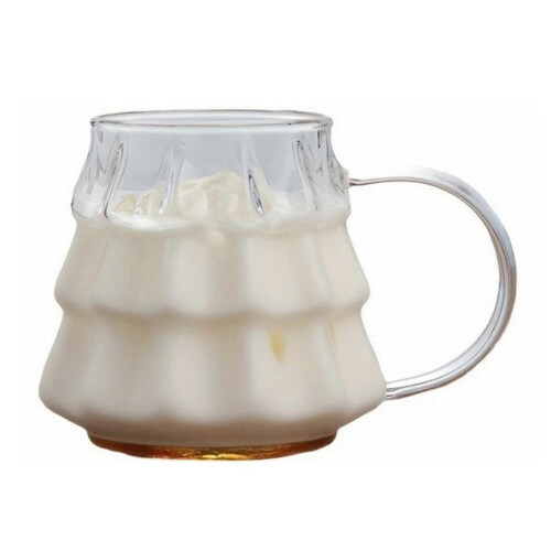 2026 2X Transparent Coffee Mug Handle Christmas Tree Milk Breakfast Glass Cup Kitchen Drinkware 1