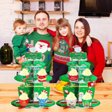2026 Party Christmas Three-Tier Cartoon Cake Stand, Cake Tray, Paper Halloween Cake Stand