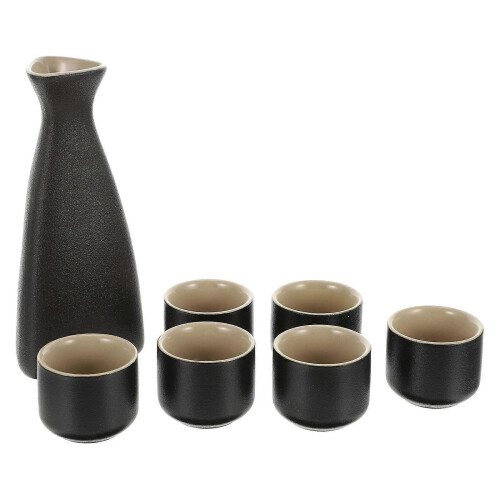 2026 Ceramic Sake Serving Cups Multi-Use Sake Cups for 1Set in Black