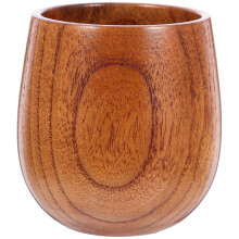 Tasse à thé ronde en bois marron, usage quotidien, conservation de la température, 2026, lot de 1, 8 x 6,5 x 6,5 cm.