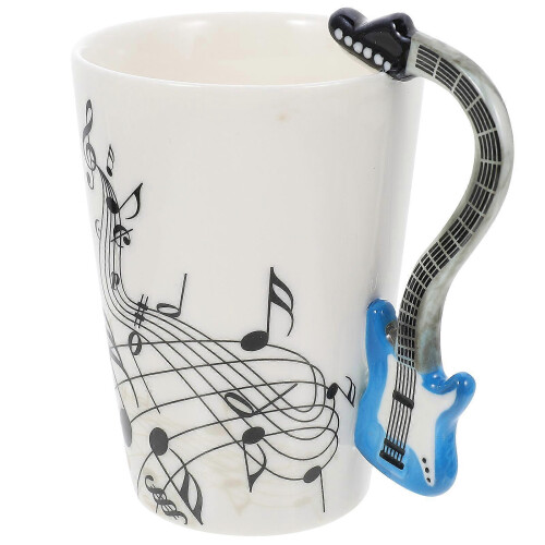 2026 Ceramic Coffee Mugs Musical Instrument Handle Mug Home Office Daily Use Drink Container 1Pack 2