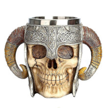 Totenkopfbecher aus Edelstahl 2026, Trinkbecher aus Harz, Bierbecher, Kaffeebecher, Teebecher, Halloween-Bar-Trinkgeschirr