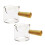 2026 2Pcs Double Spouts Espresso with Wood Handle for Milk Coffee, 75 Ml 1