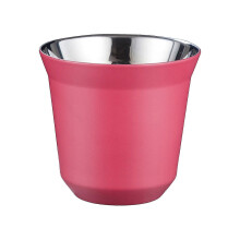 Tasses à expresso en acier inoxydable 2026, tasses à double paroi isolées, tasses à demi-tasse rouges