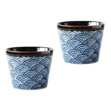 Set di 2026 tazze da sake in stile giapponese per bar, forma a V, in ceramica, 8,2 x 8,2 x 6,6 cm, 2 pezzi