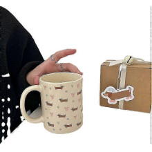 2026 Dackel-Kaffeebecher aus Keramik, Geschenk für Männer und Frauen, süßes Souvenir für Hundeliebhaber