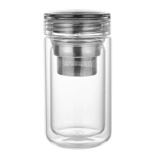 Couvercle pour tasse à thé en verre 2026, grande capacité, double paroi, résistante à la chaleur, pour la maison et le bureau.