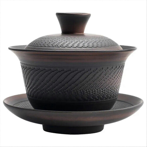 2026 Chinese Tea Cup Set with Infuser Lid,Handmade Portable Clay TeaCup