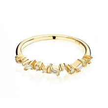 (No 9)Zircon Ring Geometric Jewelry Women Roundness Copper Material Finger Ornament
