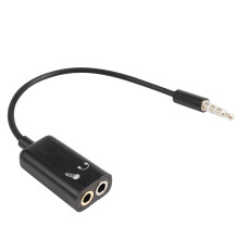 3,5 mm Stereo Audio Splitter Stecker auf Kopfhoerer Headset + Mikrofon Adapter Paare drehen Kabelbaum Stecker