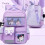 (PinkBlue,S)Sanrio Capybara Backpack Waterproof Multiple Compartment With Pendant Reflection 4