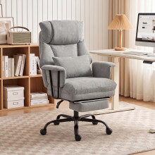 HOMCOM 180kg Office Chair, Desk Chair with Lumbar Support, Grey