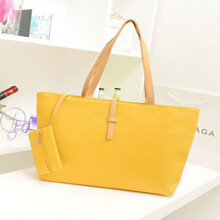(Yellow)Women Shopping Style Lady Shoulder Bag Totes Faux Leather Messenger Handbag