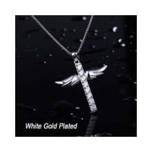 Women Cross Love Angel Heart Wing Pendant Necklace Girl Chain Selling Hot Jewelry Gifts