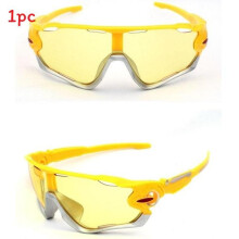 (Yellow)Cool Men Uv400 Outdoor Sports Sunglasses For Driving Running Hiking Eyewear