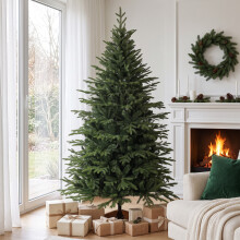HOMCOM 180 cm Artificial Christmas Tree Solid Pine Wood Stand, Green