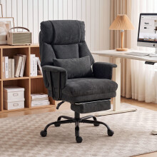 HOMCOM 180kg Office Chair, Desk Chair with Lumbar Support, Black