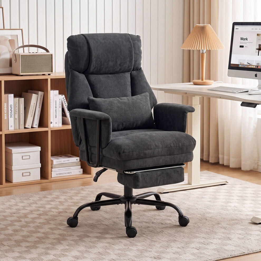Homcom 180Kg Office Chair, Desk Chair With Lumbar Support, Black - Image 5