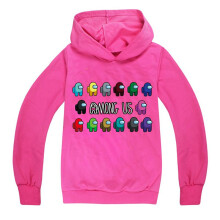 (Rose Red,140cm/7-8 years)Kids Boys Girls Hoodies Among Us Game Pattern Hoody Coat Tops Age 314yrs