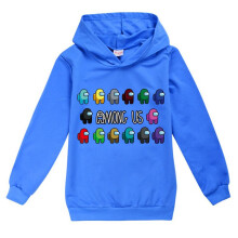 (Blue,150cm/9-10 years)Kids Boys Girls Hoodies Among Us Game Pattern Hoody Coat Tops Age 314yrs