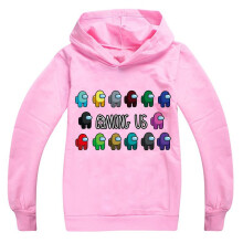 (Pink,140cm/7-8 years)Kids Boys Girls Hoodies Among Us Game Pattern Hoody Coat Tops Age 314yrs