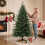 Homcom HOMCOM 180 cm Artificial Christmas Tree Solid Pine Wood Stand, Green 3