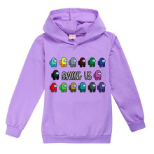 (Purple,120cm/5-6 years)Kids Boys Girls Hoodies Among Us Game Pattern Hoody Coat Tops Age 314yrs