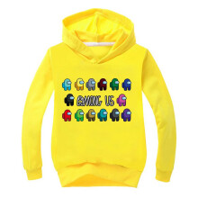 (Yellow,120cm/5-6 years)Kids Boys Girls Hoodies Among Us Game Pattern Hoody Coat Tops Age 314yrs