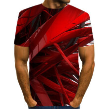 (Red,5XL)Funny Hypnosis 3d Tshirt Men Women Colorful Print Casual Short Tops Sleeve