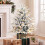 Homcom HOMCOM 90 cm Prelit Flocked Table Christmas Tree, Base Stand, Green White 2