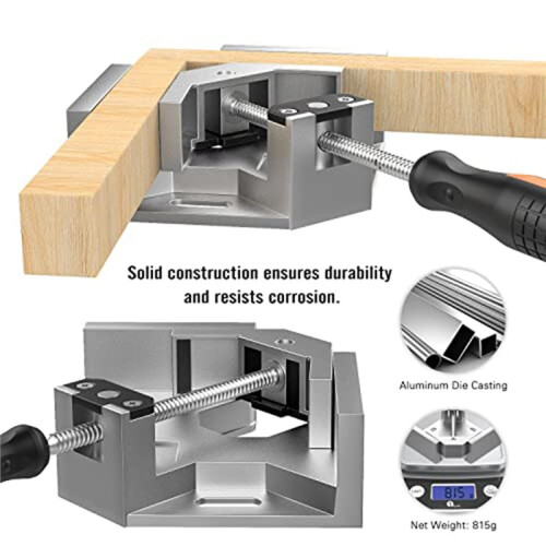 Right Angle Clamp, Single Handle 90 Corner Clamp, Clamps for Adjustable Swing Jaw, Woodworking Tools Vise Holder 2